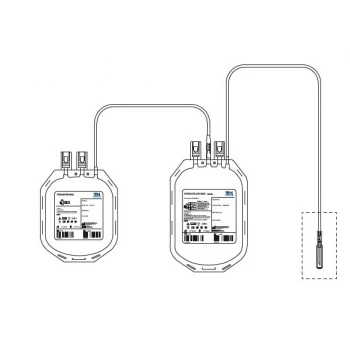 Двойные контейнеры для взятия 350 мл. крови с раствором ЦФДА-1 без адаптера для вакуумных пробирок (DC350)