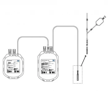 Подвійні контейнери для взяття 350 мл. крові з розчином ЦФДА-1 з адаптером для вакуумних пробірок (ОDC350SS)