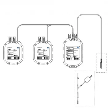 Тройные контейнеры для взятия 450 мл. крови с раствором ЦФД/САГМ с адаптером для вакуумных пробирок (ОTS-450SS)