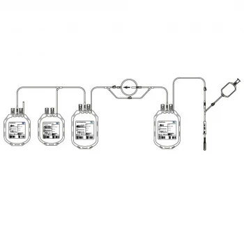 Четверные контейнеры для взятия 450 мл. крови с раствором ЦФД/САГМ с антилейкоцитарным фильтром с адаптером для вакуумных пробирок (ОQS-450SSFW)
