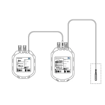 Контейнер для крови с раствором ЦФДА-1 двойной в модификации 250/250 без порта для пробирок (DC-250NG)
