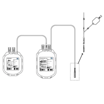 Контейнер для крови с раствором ЦФДА-1 двойной в модификации 250/250 с портом для пробирок (DC-250SS)